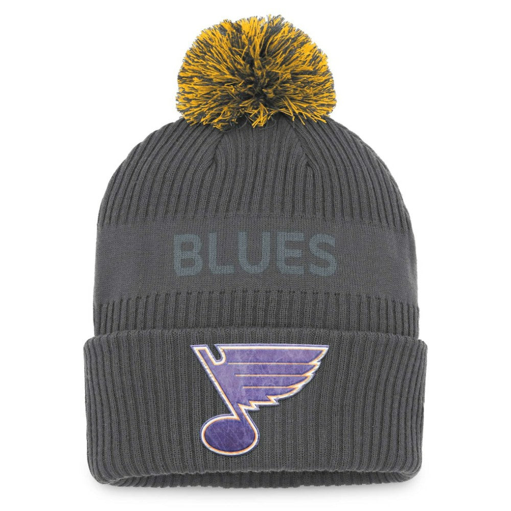 St. Louis Blues Fanatics Authentic Pro Home Ice Cuffed Knit Hat with Pom - Charcoal | Fanatics Clearance