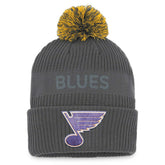 St. Louis Blues Fanatics Authentic Pro Home Ice Cuffed Knit Hat with Pom - Charcoal | Fanatics Clearance