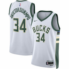 Nike Giannis Antetokounmpo Milwaukee Bucks Unisex Swingman Jersey Association Edition White
