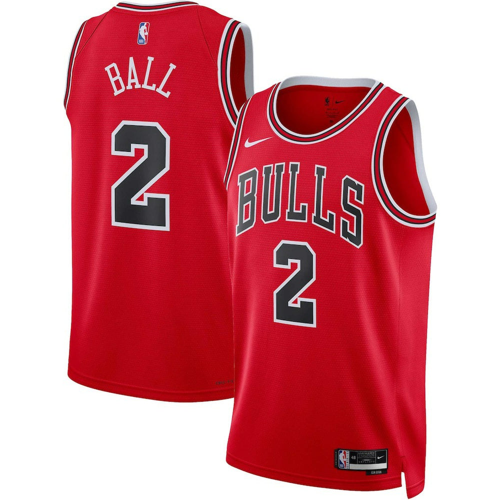 Nike Lonzo Ball Chicago Bulls Unisex Swingman Jersey Icon Editi- Red