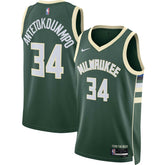 Nike Giannis Antetokounmpo Milwaukee Bucks Unisex Swingman Jersey Icon Edition Hunter Green