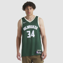 Nike Giannis Antetokounmpo Milwaukee Bucks Unisex Swingman Jersey Icon Edition Hunter Green