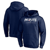 New England Patriots Logo Team Lockup Fitted Pullover Hoodie - Navy - NFL