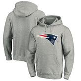 New England Patriots Primary Logo Fitted Pullover Hoodie - Heather Gray - NFL
