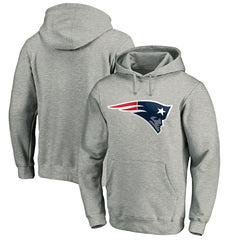 New England Patriots Primary Logo Fitted Pullover Hoodie - Heather Gray - NFL