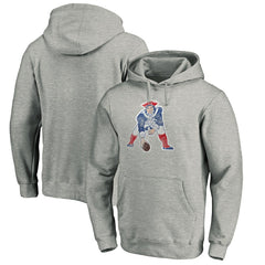New England Patriots Throwback Logo Pullover Hoodie - Heathered Gray - NFL