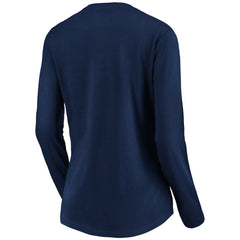 New England Patriots Women's Primary Team Logo Long Sleeve V-Neck T-Shirt - Navy - NFL