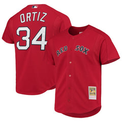 David Ortiz Boston Red Sox Mitchell & Ness Cooperstown Collection Mesh Batting Practice Button-Up Jersey Sale