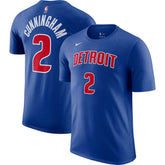 Nike Cade Cunningham Detroit Pistons Icon 2022/23 Name & Number T-Shirt Blue