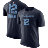 Nike Ja Morant Memphis Grizzlies Icon 2022/23 Name & Number T-Shirt Navy
