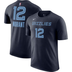 Nike Ja Morant Memphis Grizzlies Icon 2022/23 Name & Number T-Shirt Navy