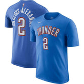 Nike Shai Gilgeous-Alexander Oklahoma City Thunder Icon 2022/23 Name & Number T-Shirt Blue