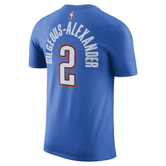 Nike Shai Gilgeous-Alexander Oklahoma City Thunder Icon 2022/23 Name & Number T-Shirt Blue