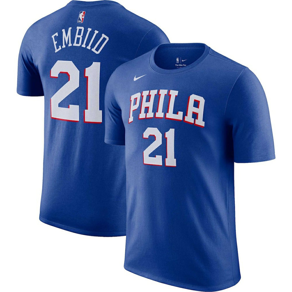 Nike Joel Embiid Philadelphia 76ers Icon 2022/23 Name & Number T-Shirt Royal