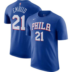 Nike Joel Embiid Philadelphia 76ers Icon 2022/23 Name & Number T-Shirt Royal