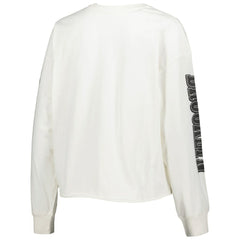 47 brand Brooklyn Nets '47 Women's Parkway Brush Back Long Sleeve Cropped T-Shirt Cream