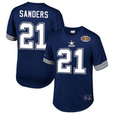 Deion Sanders Dallas Cowboys Retired Player Name & Number Mesh Top - Navy - Mitchell & Ness