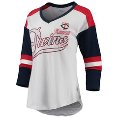 Minnesota Twins Touch Women's Base Runner 3/4-Sleeve V-Neck T-Shirt Online