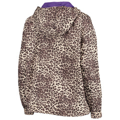 Los Angeles Lakers DKNY Sport Women's Gabriella Windbreaker Half-Zip Hoodie Leopard