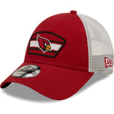 Arizona Cardinals New Era Logo Patch Trucker 9FORTY Snapback Hat - Cardinal/White - NFL
