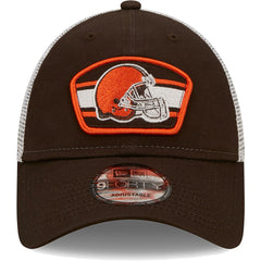 Cleveland Browns New Era Logo Patch Trucker 9FORTY Snapback Hat - Brown/White - NFL