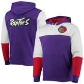 Mitchell & Ness Toronto Raptors Hardwood Classics Fusion 2.0 Colorblock Pullover Hoodie Purple