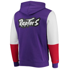 Mitchell & Ness Toronto Raptors Hardwood Classics Fusion 2.0 Colorblock Pullover Hoodie Purple