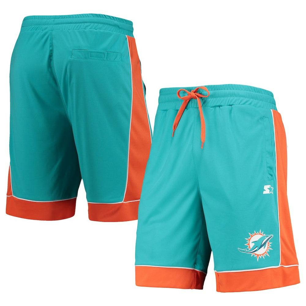 Miami Dolphins Starter Fan Favorite Fashion Shorts - Aqua/Orange - NFL