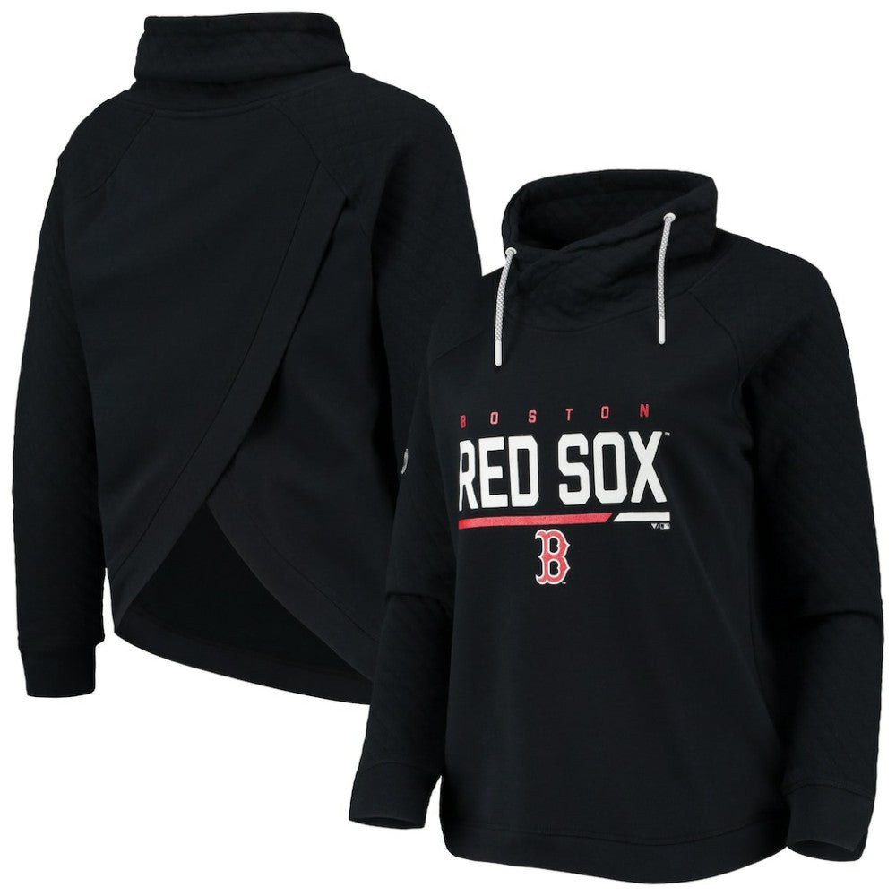 Boston Red Sox Levelwear Women's Vega Funnel Neck Raglan Pullover Sweatshirt Discount