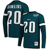 Brian Dawkins Philadelphia Eagles Retired Player Name & Number Long Sleeve Top - Midnight Green - Mitchell & Ness