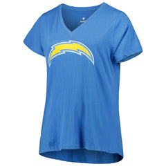 Justin Herbert Los Angeles Chargers Women's Plus Size Name & Number V-Neck T-Shirt - Powder Blue - Fanatics