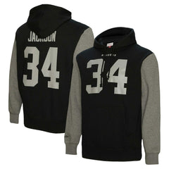 Bo Jackson Las Vegas Raiders Retired Player Name & Number Pullover Hoodie - Black - Mitchell & Ness
