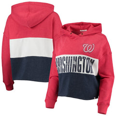 Washington Nationals '47 Women's Lizzy Cropped Pullover Hoodie Outlet