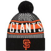 San Francisco Giants New Era Striped Cuffed Knit Hat with Pom Discount