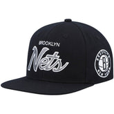 Mitchell & Ness Brooklyn Nets Hardwood Classics Script 2.0 Snapback Hat Black