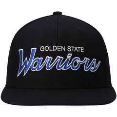 Mitchell & Ness Golden State Warriors Hardwood Classics Script 2.0 Snapback Hat Black