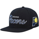 Mitchell & Ness Indiana Pacers Hardwood Classics Script 2.0 Snapback Hat Black
