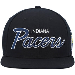 Mitchell & Ness Indiana Pacers Hardwood Classics Script 2.0 Snapback Hat Black