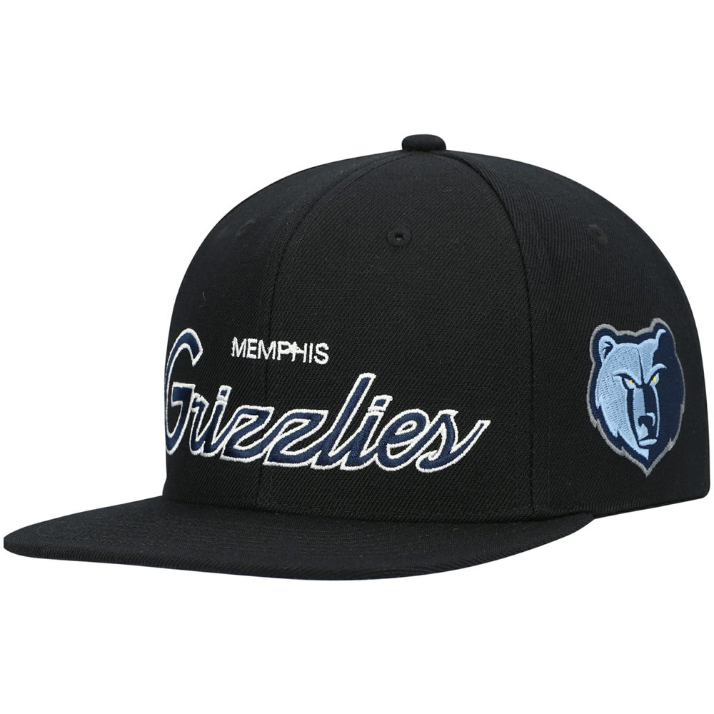 Mitchell & Ness Memphis Grizzlies Hardwood Classics Script 2.0 Snapback Hat Black