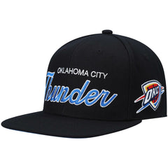 Mitchell & Ness Oklahoma City Thunder Hardwood Classics Script 2.0 Snapback Hat Black