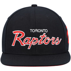 Mitchell & Ness Toronto Raptors Hardwood Classics Script 2.0 Snapback Hat Black