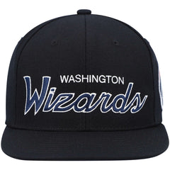Mitchell & Ness Washington Wizards Hardwood Classics Script 2.0 Snapback Hat Black