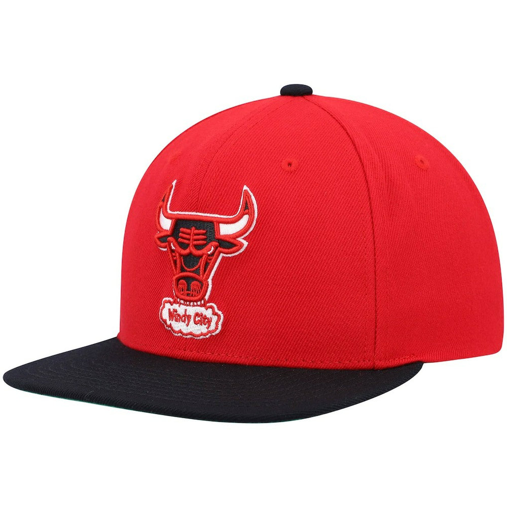 Mitchell & Ness Chicago Bulls Hardwood Classics Team Two-Tone 2.0 Snapback Hat Red/Black