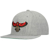 Mitchell & Ness Atlanta Hawks Hardwood Classics Team 2.0 Snapback Hat Heathered Gray