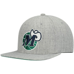 Mitchell & Ness Dallas Mavericks Hardwood Classics Team 2.0 Snapback Hat Heathered Gray
