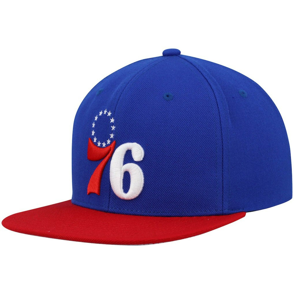 Mitchell & Ness Philadelphia 76ers Team Two-Tone 2.0 Snapback Hat Royal/Red