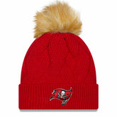 Tampa Bay Buccaneers New Era Women's Snowy Cuffed Knit Hat with Pom - Red - NFL