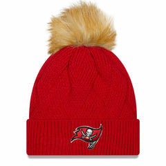 Tampa Bay Buccaneers New Era Women's Snowy Cuffed Knit Hat with Pom - Red - NFL