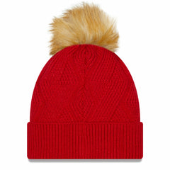 Tampa Bay Buccaneers New Era Women's Snowy Cuffed Knit Hat with Pom - Red - NFL