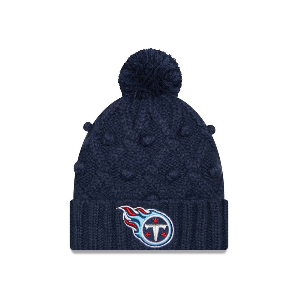 Tennessee Titans New Era Women's Toasty Cuffed Knit Hat with Pom - Navy - NFL